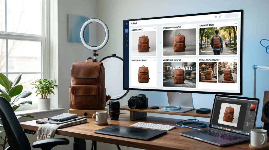 AI Product Photography generating professional product photos for ecommerce and online stores