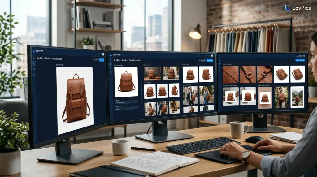 AI E-commerce Image Packs generating fashion catalog images for ecommerce stores