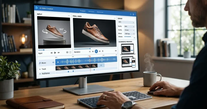 AI MP4 Video with Audio creating product videos with music, voiceovers, and smooth animations
