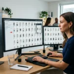 AI Reusable Templates creating consistent fashion catalog layouts for ecommerce and lookbooks