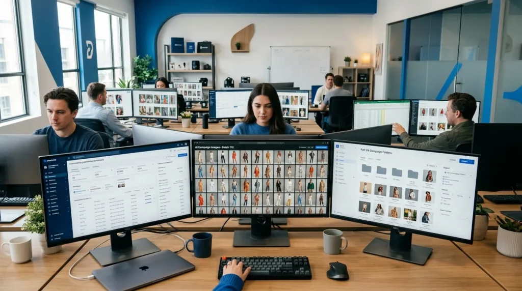 AI Bulk Image Export downloading multiple fashion images and product photos simultaneously