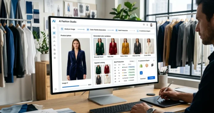AI Apparel Color Switch generating multiple clothing color variations for a fashion product