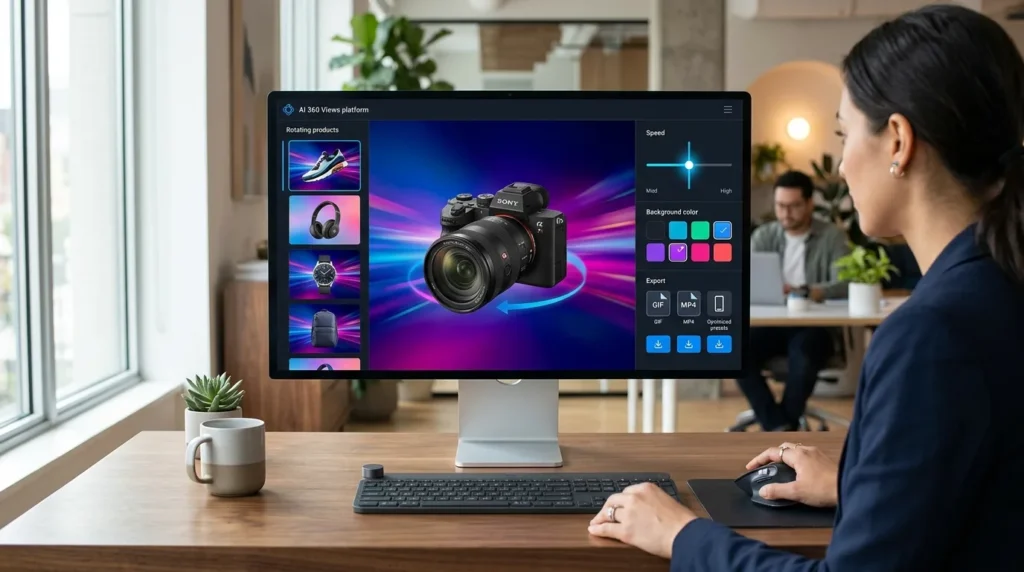 AI Background Color GIFs creating animated product visuals with dynamic background color changes