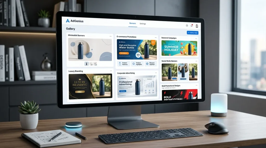 AI Banner Styles generating multiple marketing banner designs for different campaign objectives.