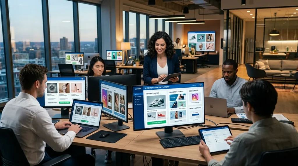 Fast Content Creation using AI to generate ecommerce marketing assets for faster product launches.