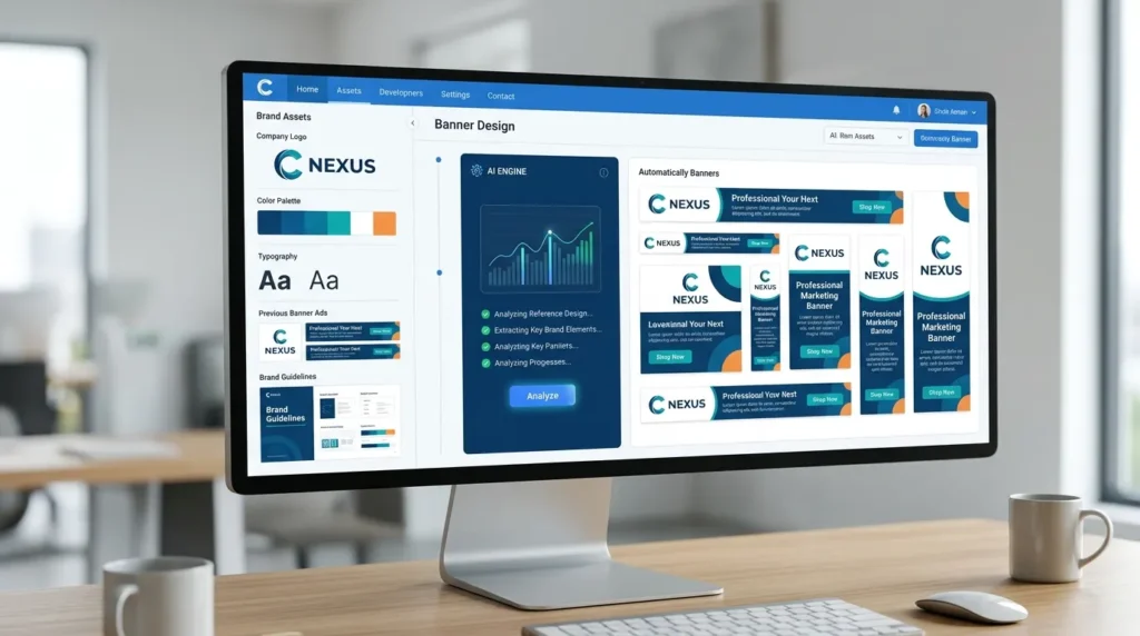 AI Reference-Based Banner Creation generating brand-consistent marketing banners from an existing brand design