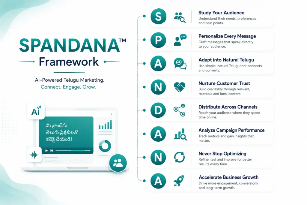 SPANDANA Framework - AI Marketing Videos in Telugu | Complete Guide for Businesses