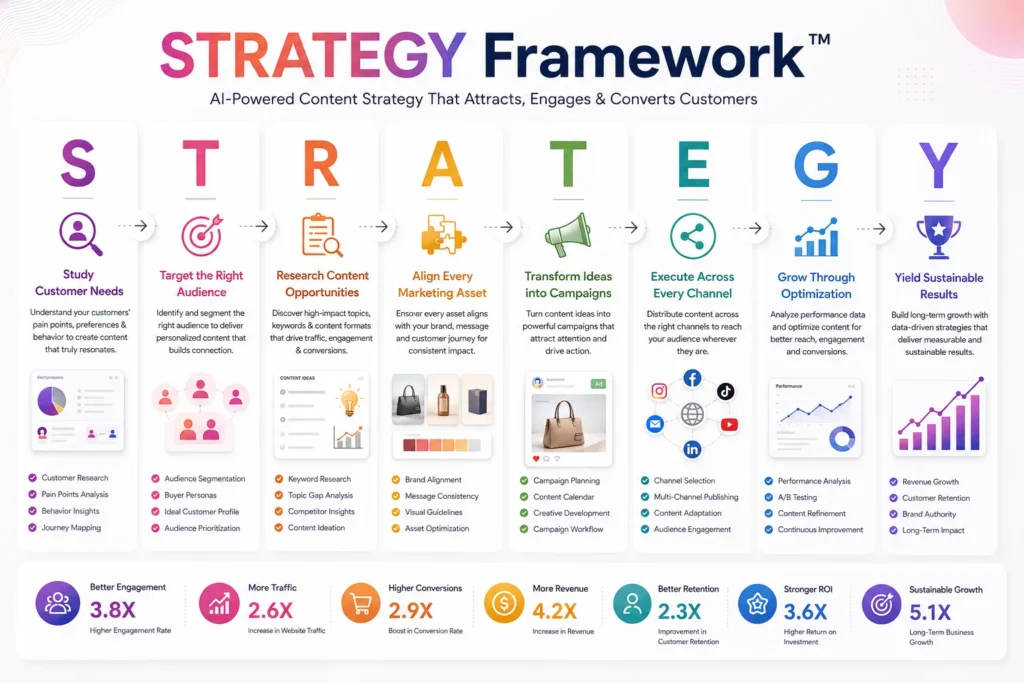 STRATEGY Framework - AI Content Strategy for e-commerce: Everything You Need to Know
