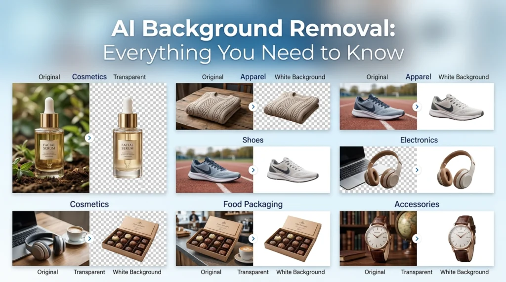 AI Background Removal helping businesses create professional product images with clean backgrounds using artificial intelligence.