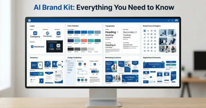AI Brand Kit helping businesses organize brand assets and maintain consistent visual identity across marketing channels.