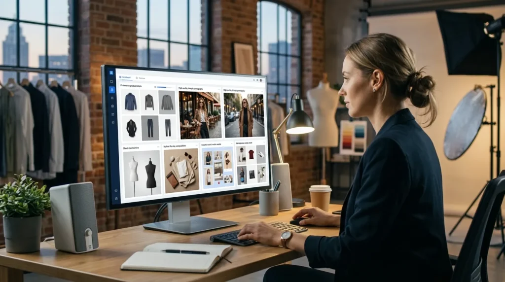 AI Clothing Photography creating professional apparel product images for ecommerce brands using AI.