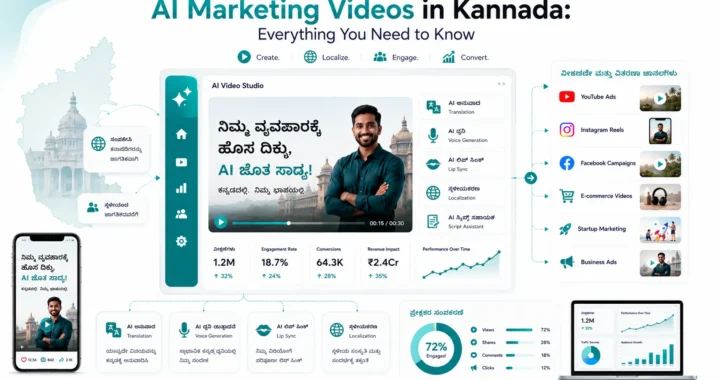 AI Marketing Videos in Kannada helping businesses create localized promotional videos using artificial intelligence.