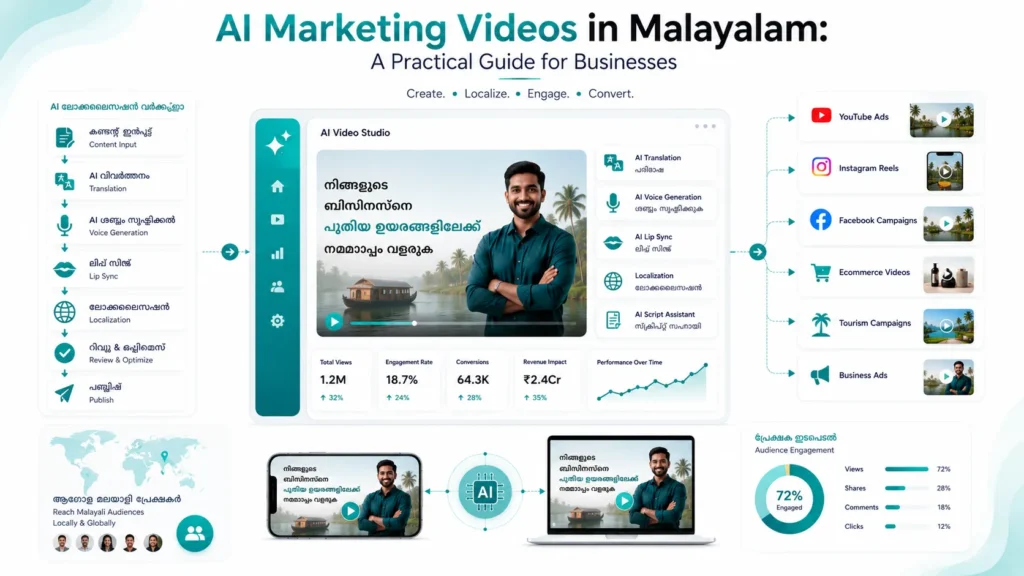 AI Marketing Videos in Malayalam helping businesses create localized promotional videos using artificial intelligence.