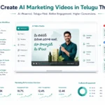 AI Marketing Videos in Telugu helping businesses create localized promotional videos using artificial intelligence.