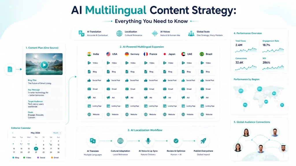 AI Multilingual Content Strategy helping businesses plan, localize, and manage global content across multiple languages.