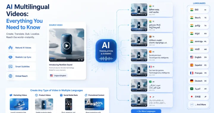 AI Multilingual Videos helping businesses create translated marketing videos with AI voice generation and lip sync.