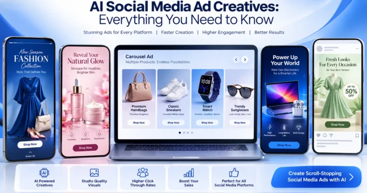 AI Social Media Ad Creatives helping businesses create engaging advertisements across multiple social platforms.