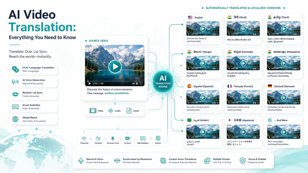 AI Video Translation helping businesses translate marketing videos into multiple languages with AI voices and lip sync.