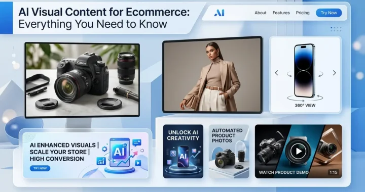 AI Visual Content helping ecommerce businesses create engaging product images, videos, and marketing creatives with artificial intelligence.