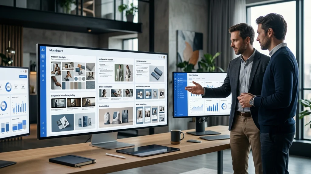 Creative Concept Development with AI helping brands generate innovative marketing concepts and visual campaign ideas.