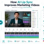 AI Lip Sync technology creating natural multilingual marketing videos with synchronized lip movements.