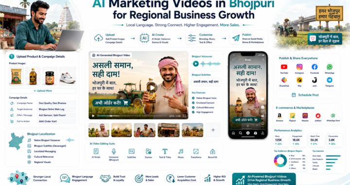 AI Marketing Videos in Bhojpuri helping businesses connect with regional audiences through localized video content.