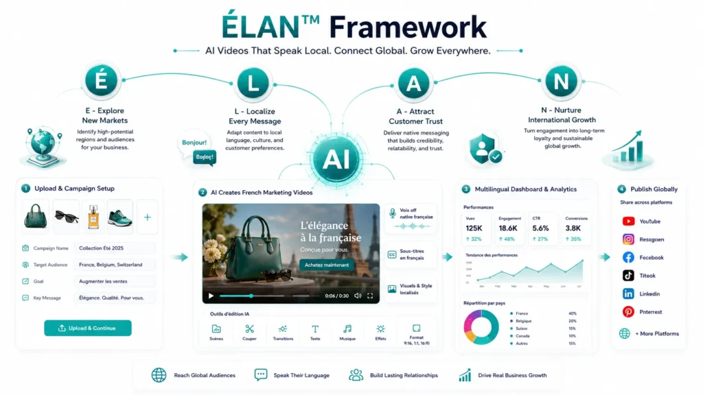 AI Marketing Videos in French helping businesses connect with French-speaking audiences through localized video content.