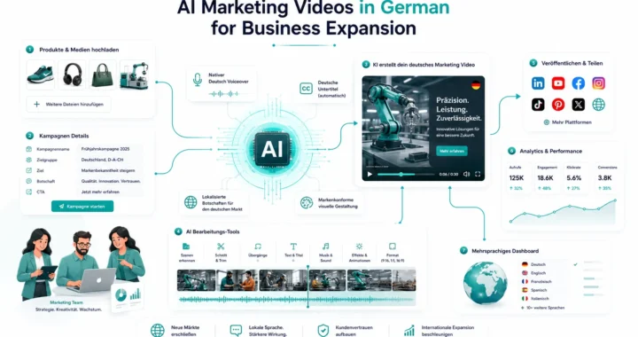 AI Marketing Videos in German helping businesses connect with German-speaking audiences through localized video content.