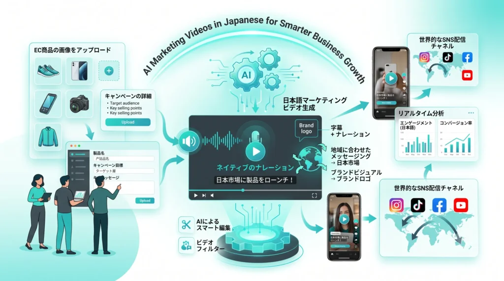 AI Marketing Videos in Japanese helping businesses engage Japanese-speaking audiences through localized video content.