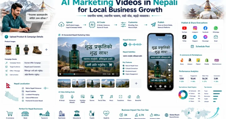 AI Marketing Videos in Nepali helping businesses connect with local audiences through localized video content.