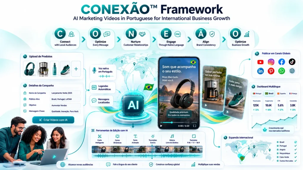 AI Marketing Videos in Portuguese helping businesses connect with Portuguese-speaking audiences through localized video content.