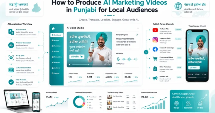 AI Marketing Videos in Punjabi helping businesses create localized promotional videos using artificial intelligence.