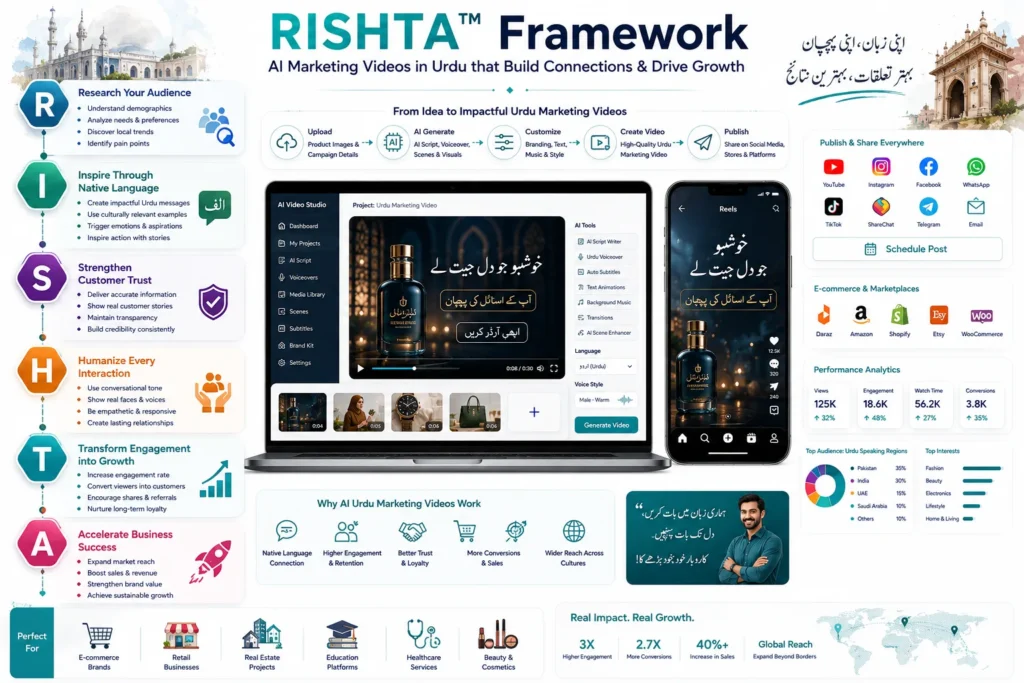 AI Marketing Videos in Urdu helping businesses improve customer engagement through localized video content.