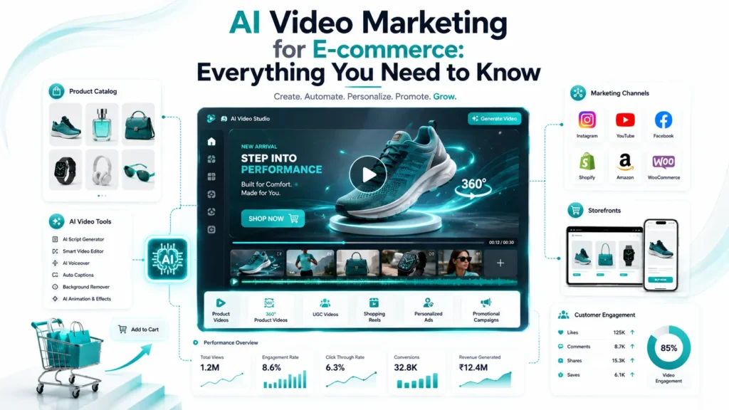 AI Video Marketing for E-commerce helping online stores create engaging product videos and increase sales.