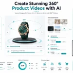 AI platform creating cinematic 360° product videos from uploaded product images.
