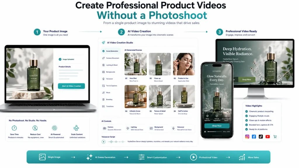 AI product video created from a product image without a photoshoot