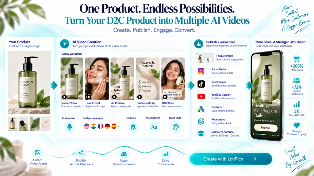 AI video content strategy for D2C brands across ecommerce and marketing channels