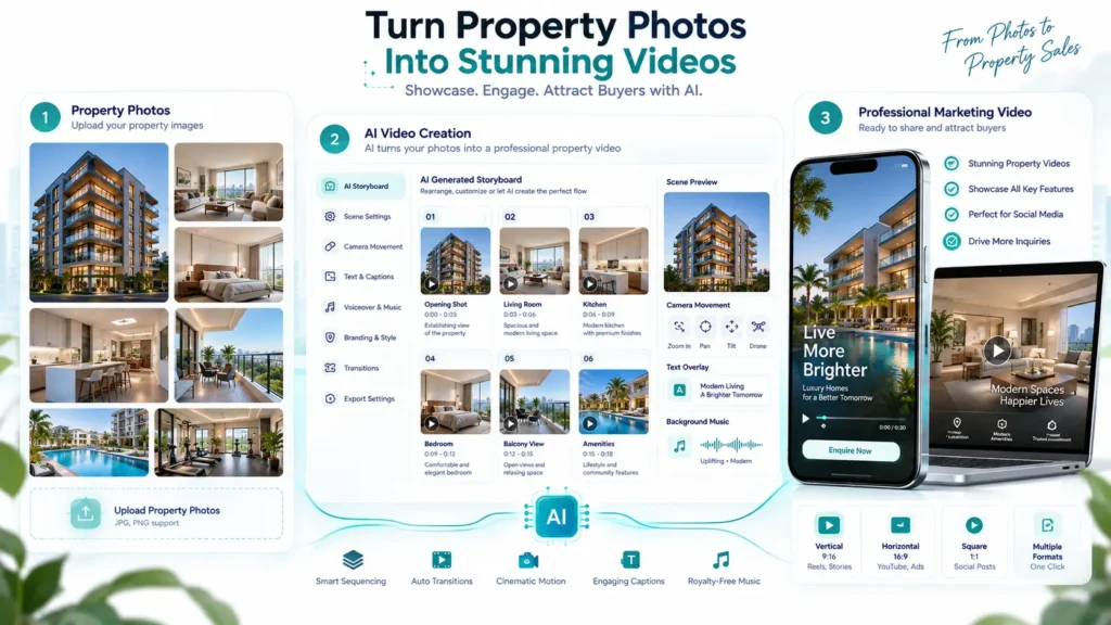 AI video marketing for real estate property showcases