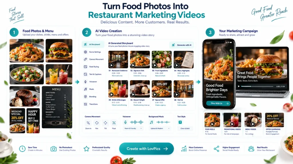 AI video marketing for restaurants and menu promotion