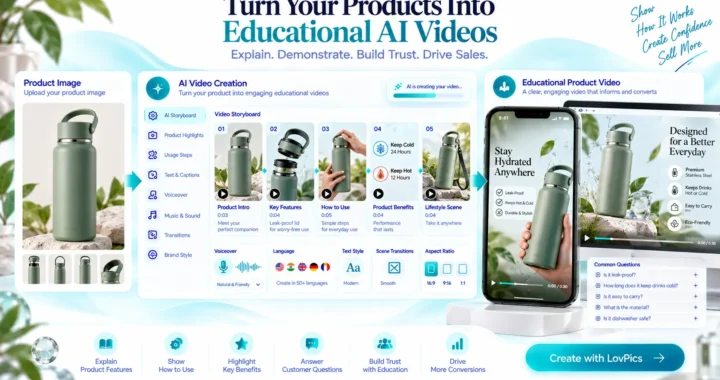 AI video for product education explaining product features and usage
