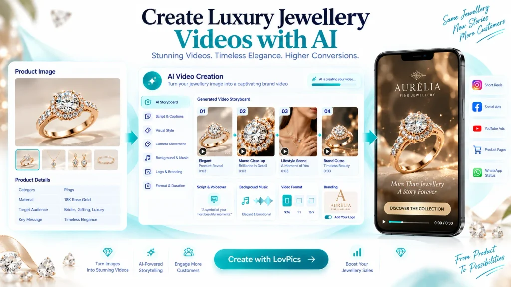How to create AI videos for jewellery products using product images