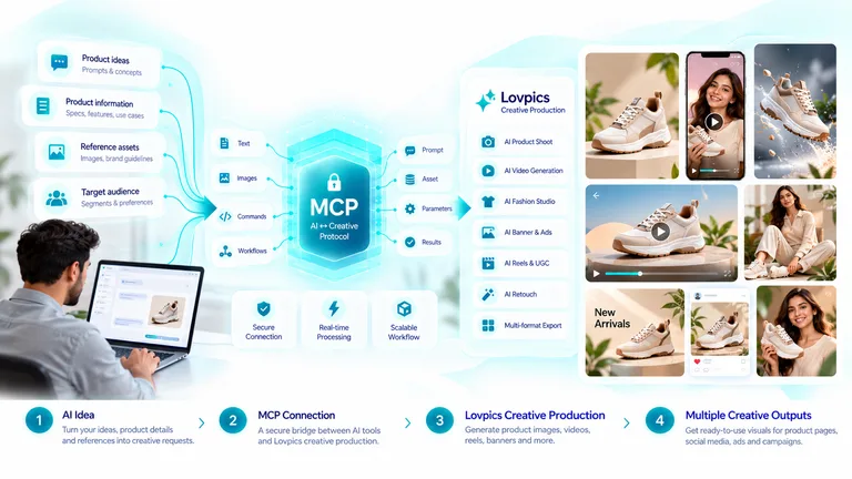 Lovpics MCP Server connecting AI tools with creative production workflows