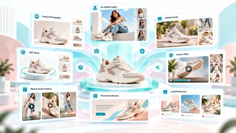 AI visual content for US e-commerce brands creating product photos videos and marketing creatives